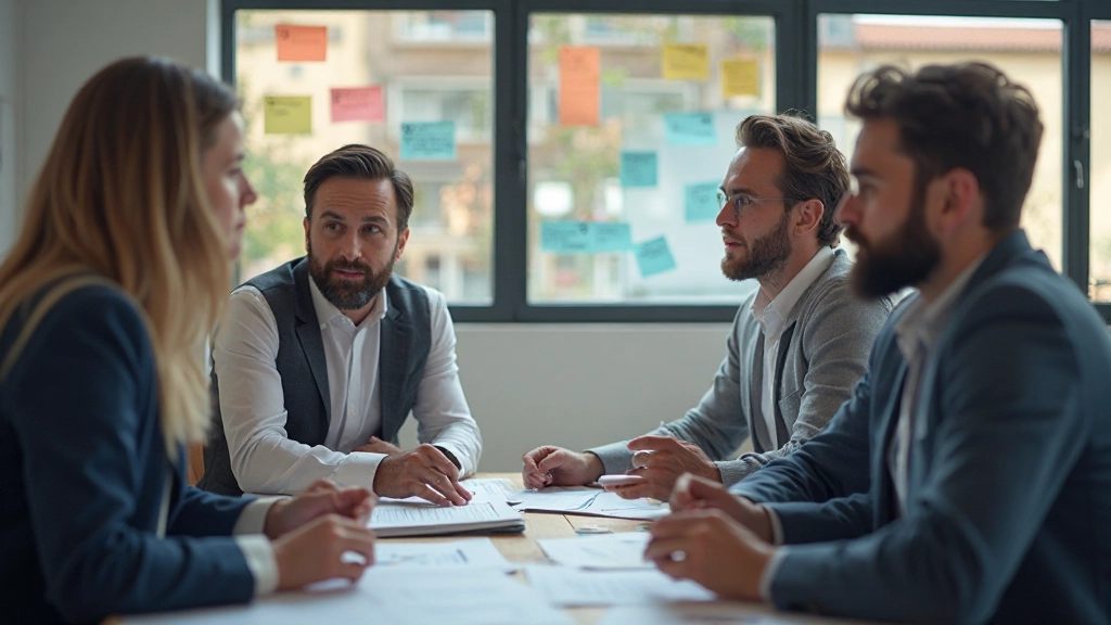 Equipa de UX pesquisadores a analisar dados de utilizadores em ambiente colaborativo com gráficos e notas
