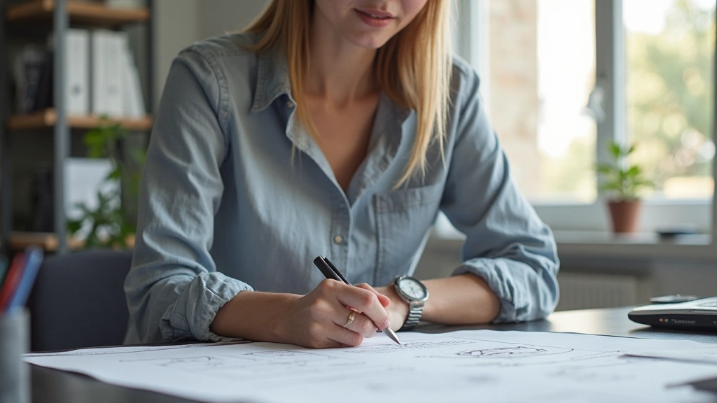Profissional de UX design a trabalhar num protótipo interativo com foco em necessidades do utilizador