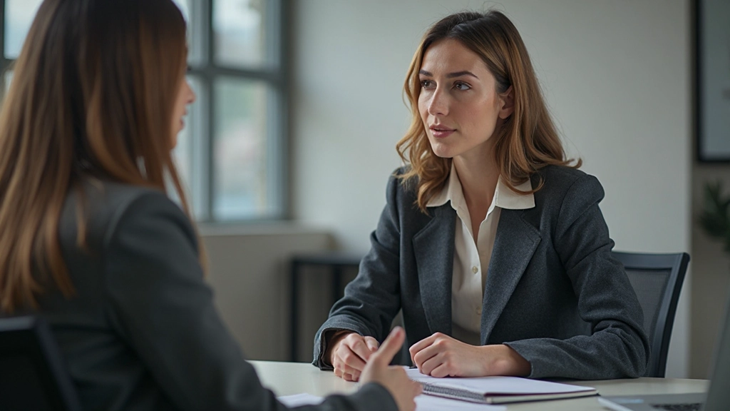 Investigadora de UX a conduzir entrevista qualitativa com participante em ambiente de investigação controlado