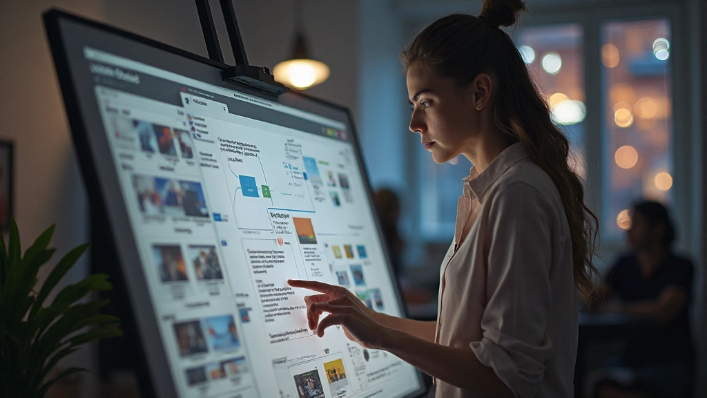 Designer criando sistema de design visual com cores, tipografia e componentes