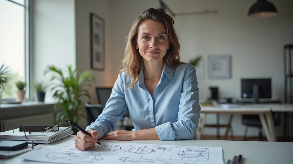 Designer profissional a trabalhar com wireframes e protótipos em computador